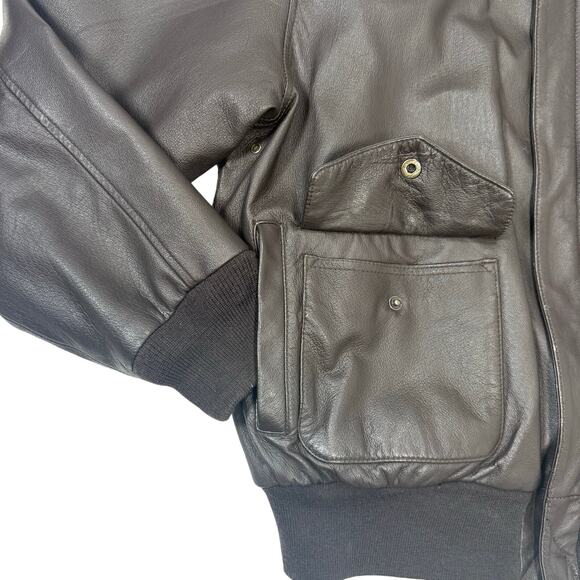 Air Force Airborne Leathers Men’s L Pilot Jacket Brown Genuine Leather - Picture 8 of 11